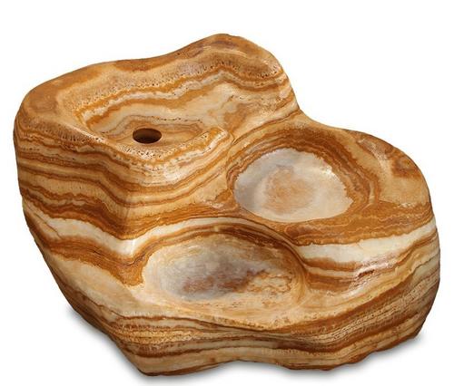 Stripe Onyx Pamukkale leštená fontána - Mramorový biely solitérny kameň, hmotnosť 500 - 2000 kg | T - TAKÁCS veľkoobchod